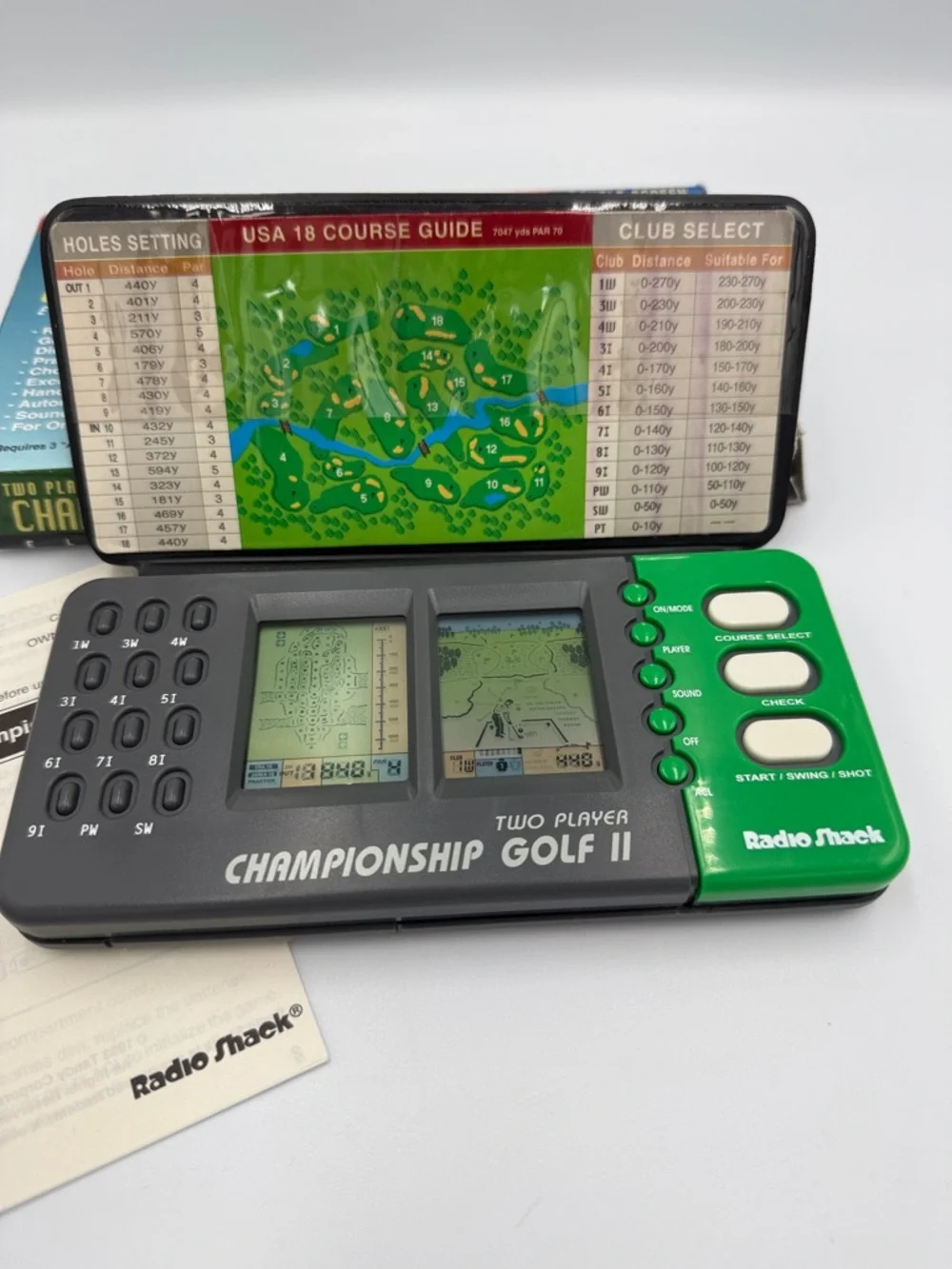 Championship Golf II Electronic Handheld Game - Radio Shack Green/Black